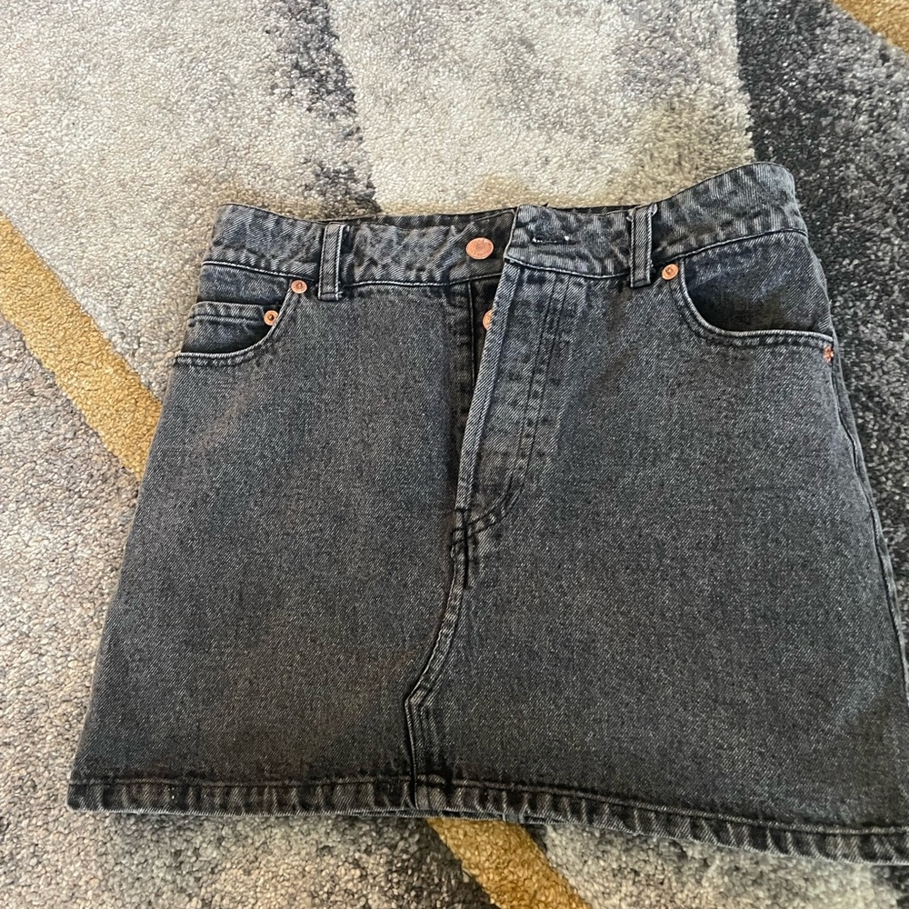 Classic Black Denim Mini Skirt